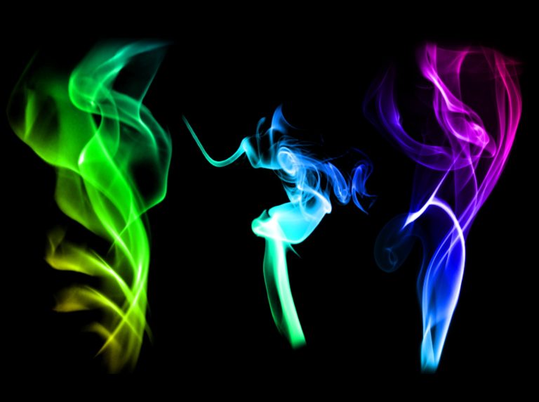 Multi colored Green Blue Yellow Orange Flames