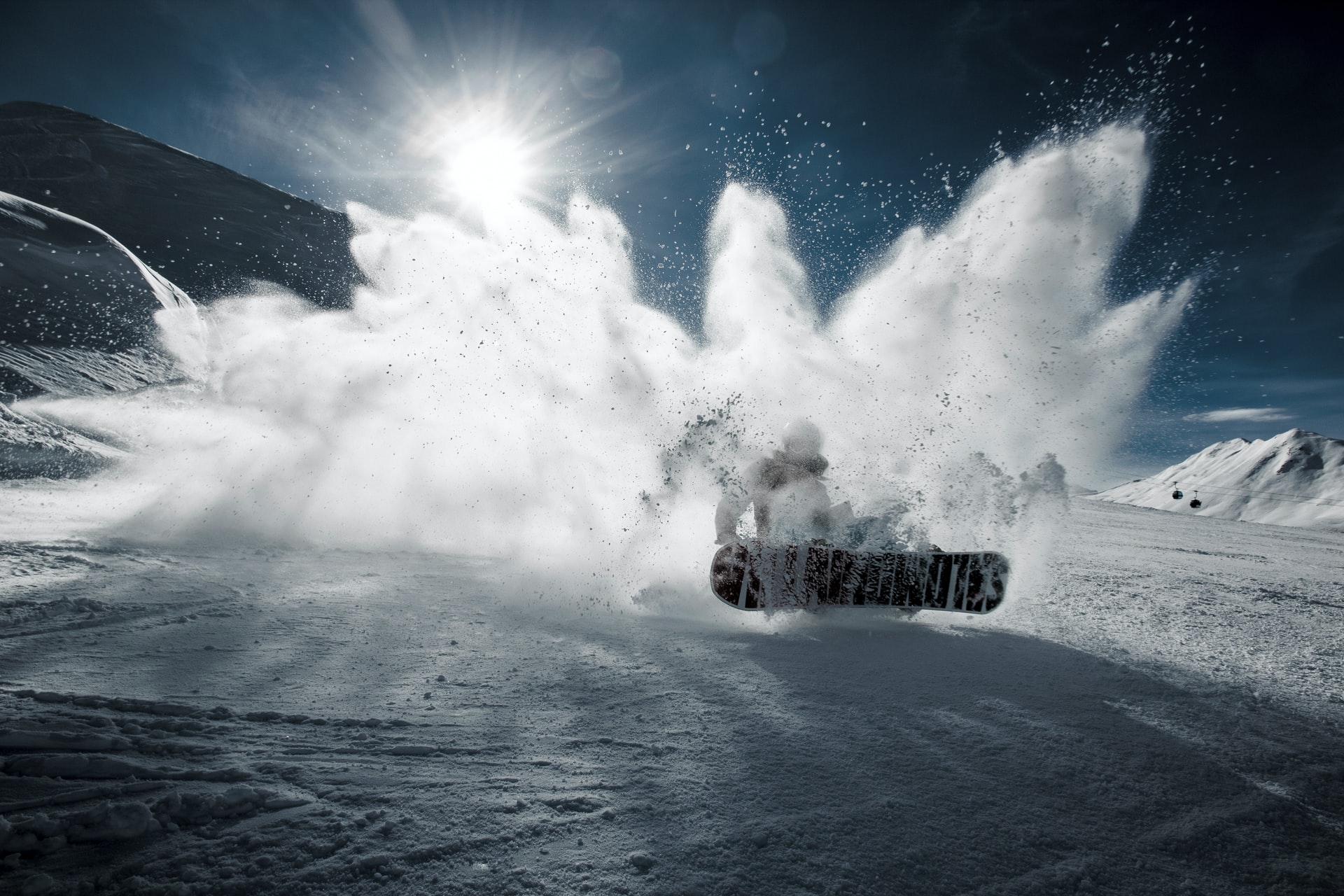 Snowboarding Snow Flying