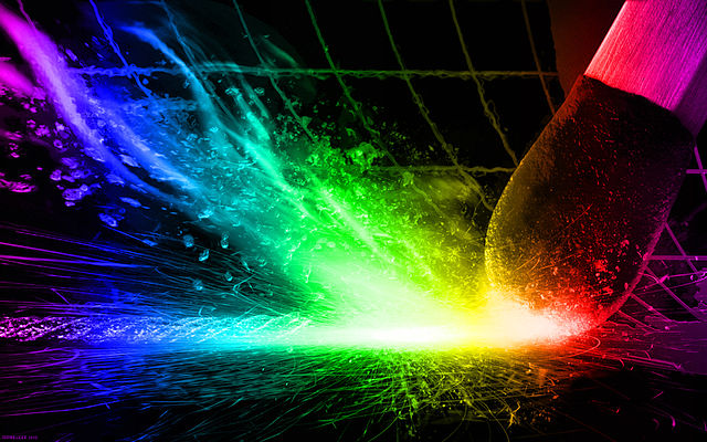 Multi colored Green Blue Yellow Orange Flames match strike